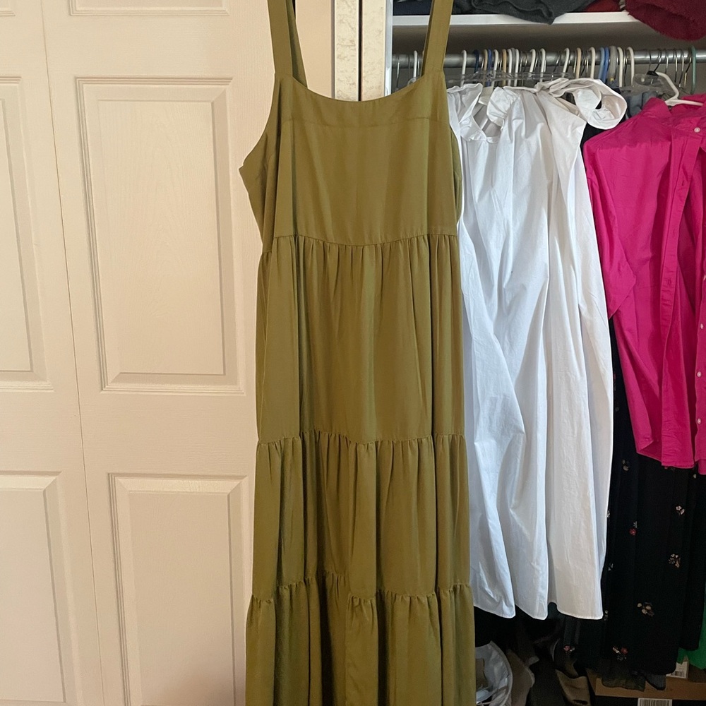 Amazon The Drop Olive Tiered Maxi Dress